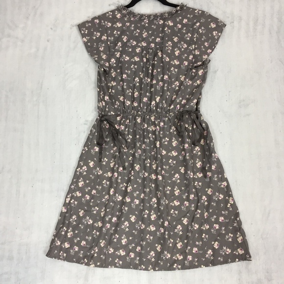 American Eagle Floral Mini Dress Small Grey Raw Edges - Picture 3 of 13